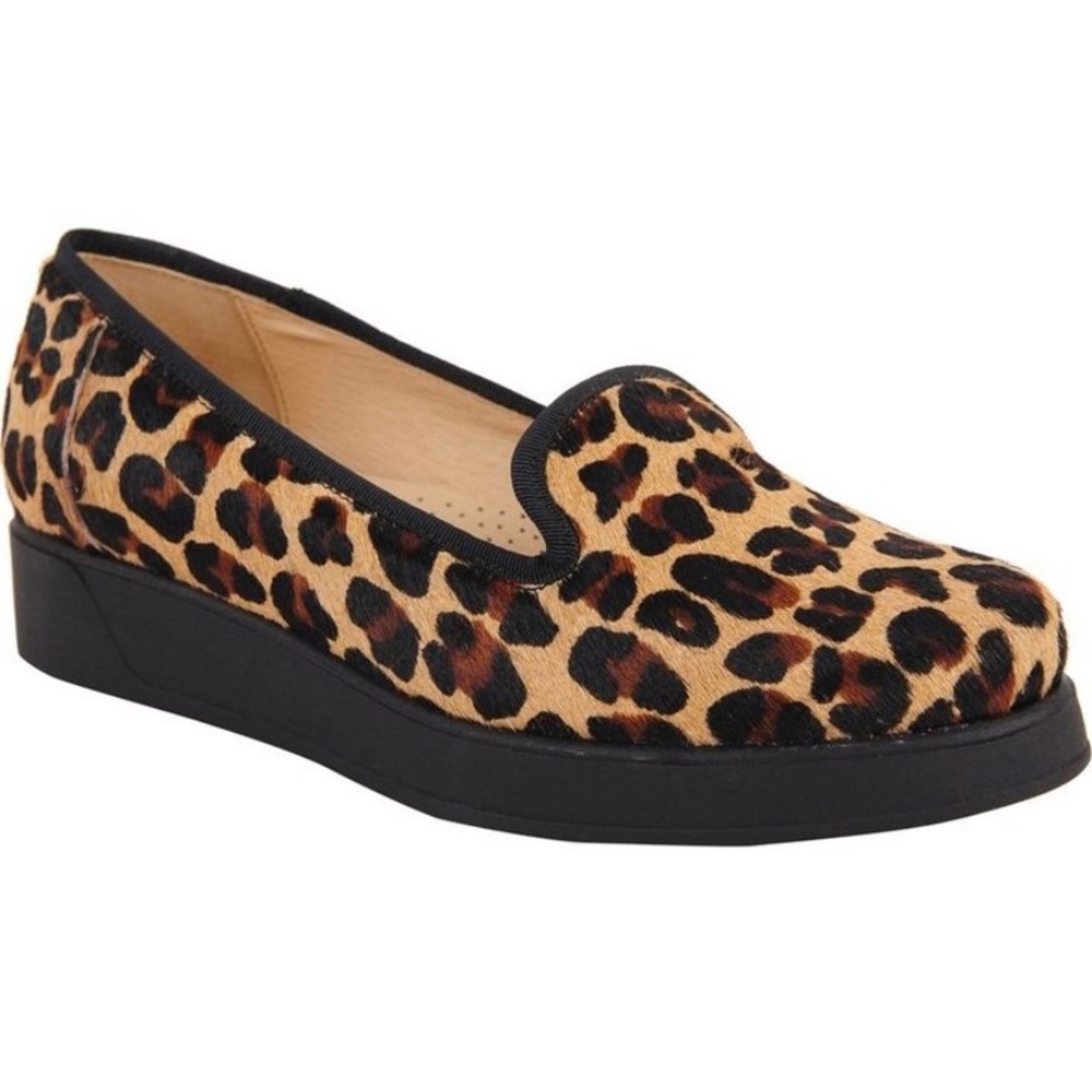 UKIES calf hair platform comfort loafers leopard print women’s Size 6 1/2